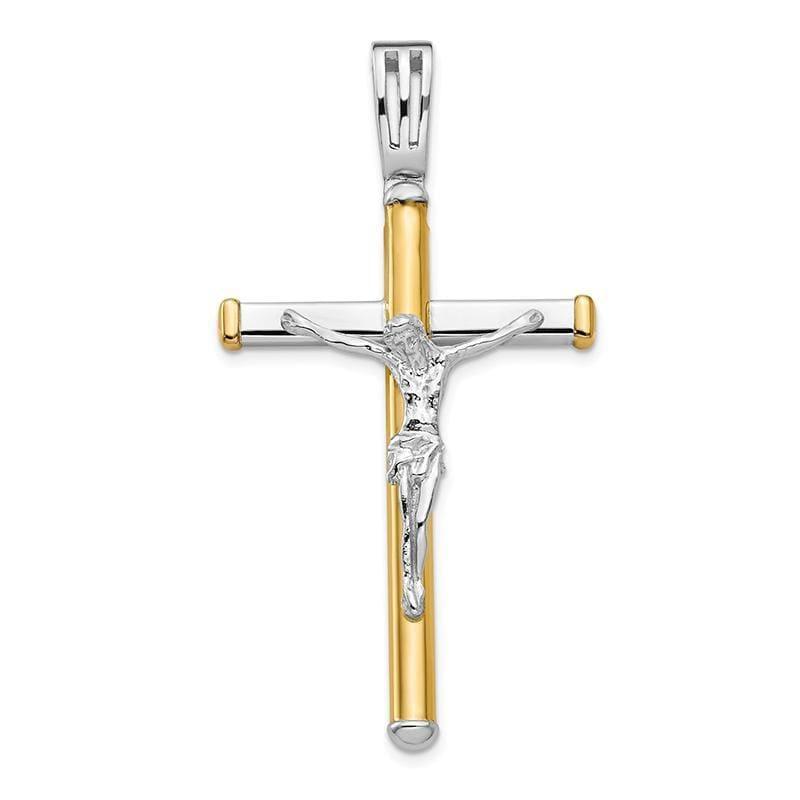 Leslie's 14k Two-tone Polished Crucifix Pendant - Seattle Gold Grillz