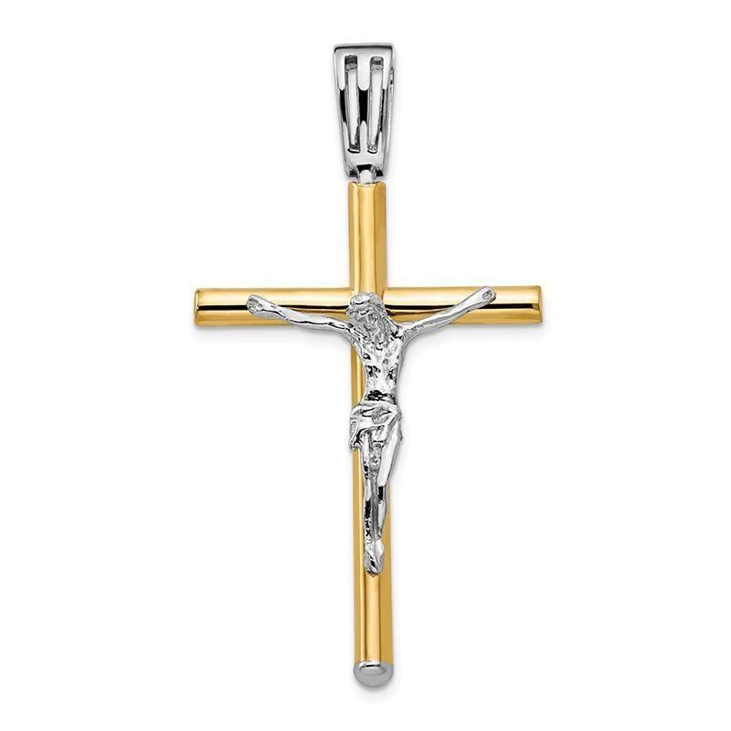 Leslie's 14K Two-tone Polished Crucifix Pendant - Seattle Gold Grillz