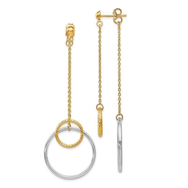 Leslie's 14k Two-tone Polished D-C Front and Back Earrings - Seattle Gold Grillz