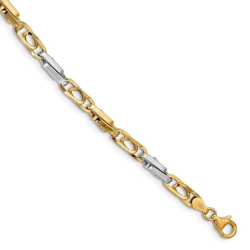 Leslie's 14K Two-tone Polished Fancy Link Bracelet - Seattle Gold Grillz
