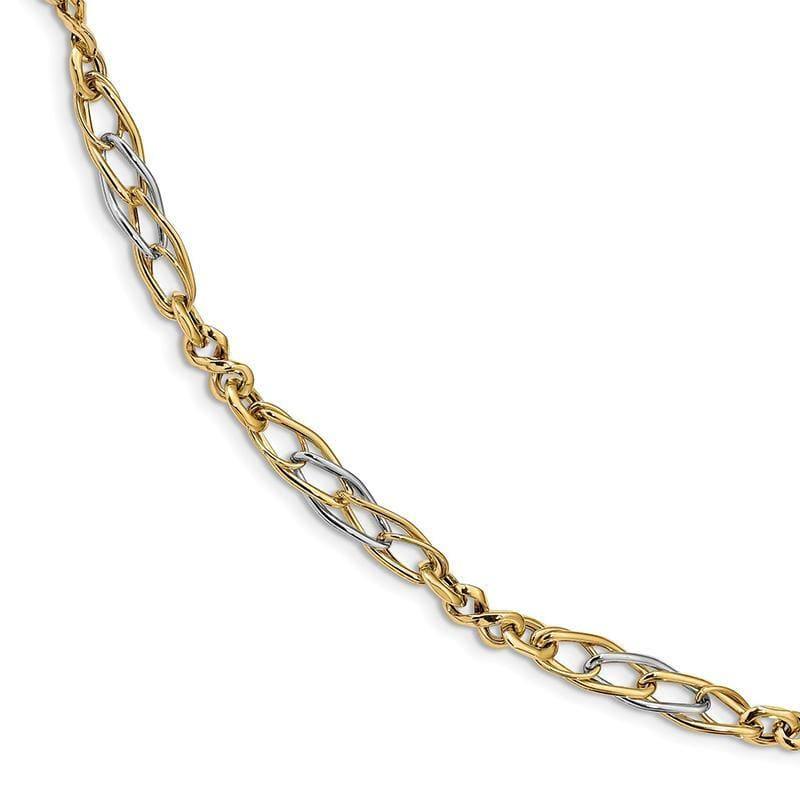 Leslie's 14K Two-tone Polished Infinity Fancy Link Bracelet - Seattle Gold Grillz