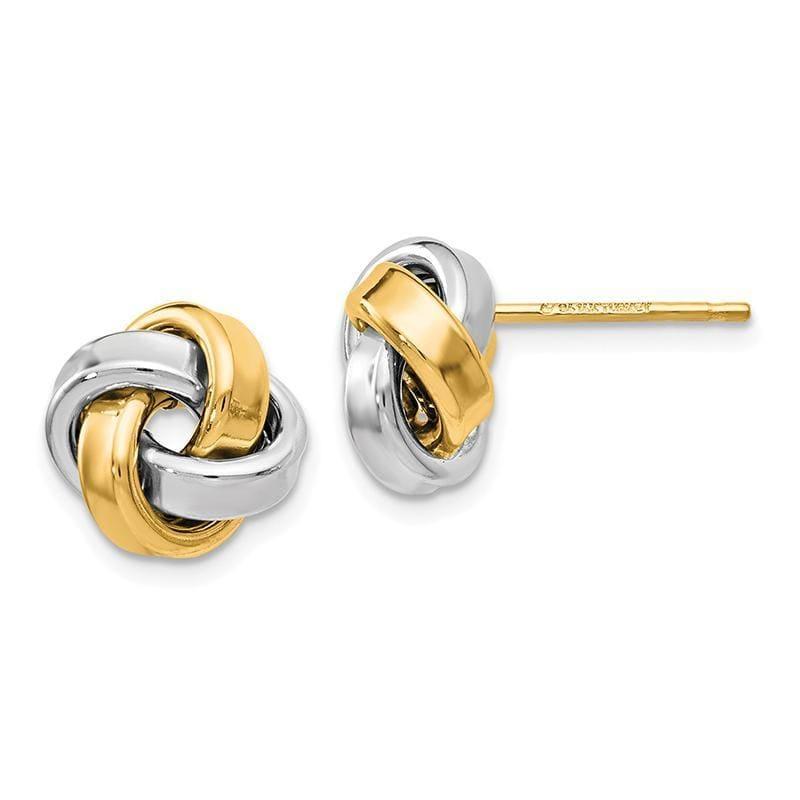 Leslie's 14k Two-tone Polished Love Knot Earrings - Seattle Gold Grillz