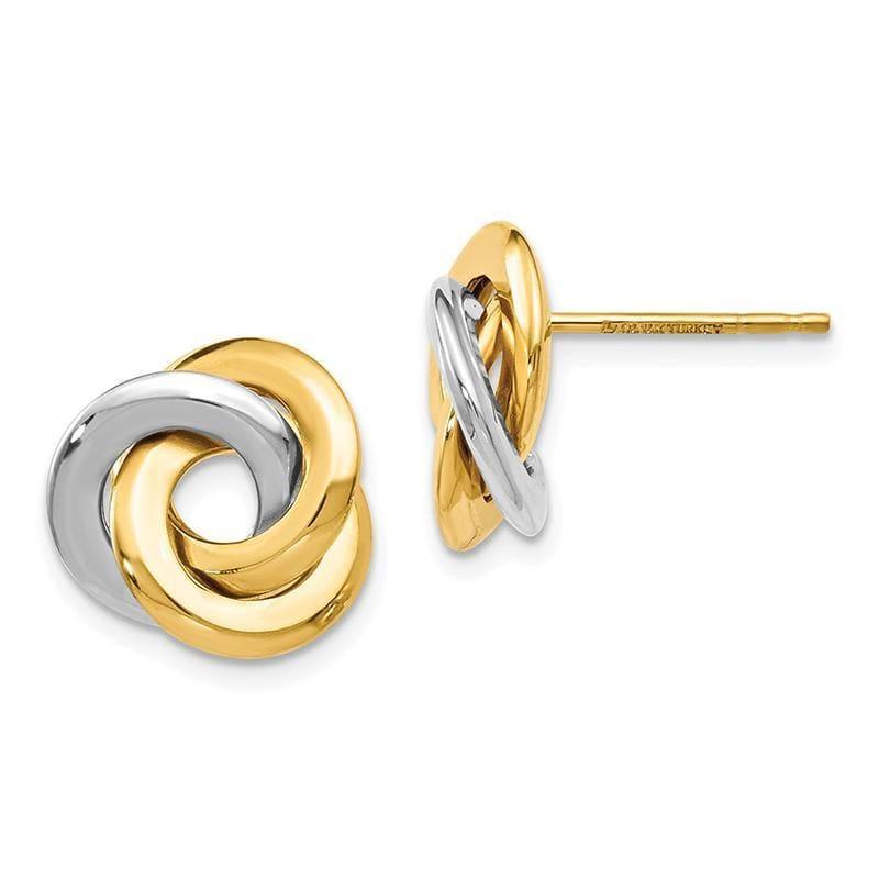 Leslie's 14k Two-tone Polished Love Knot Earrings - Seattle Gold Grillz