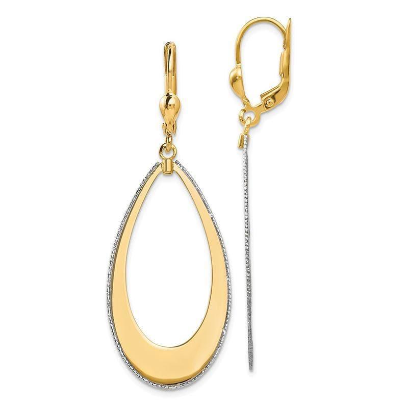 Leslie's 14k Two-tone Teardrop Dangle Leverback Earrings - Seattle Gold Grillz