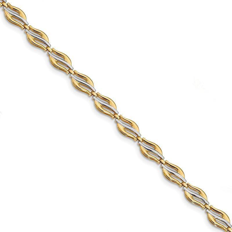 Leslie's 14K w-Rhodium Fancy Bracelet - Seattle Gold Grillz