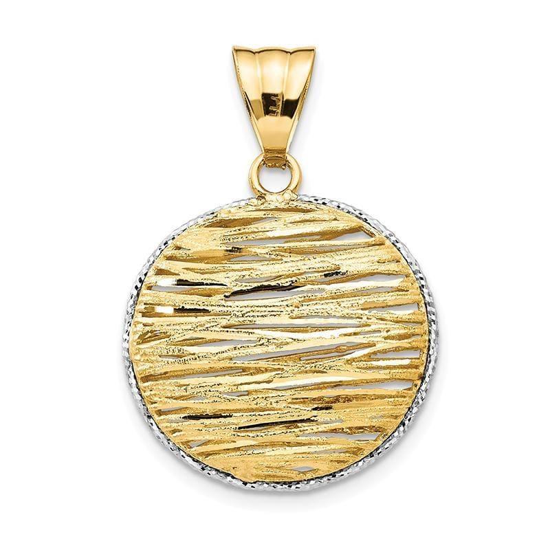 Leslie's 14K w-Rhodium Polished D-C Hollow Pendant - Seattle Gold Grillz