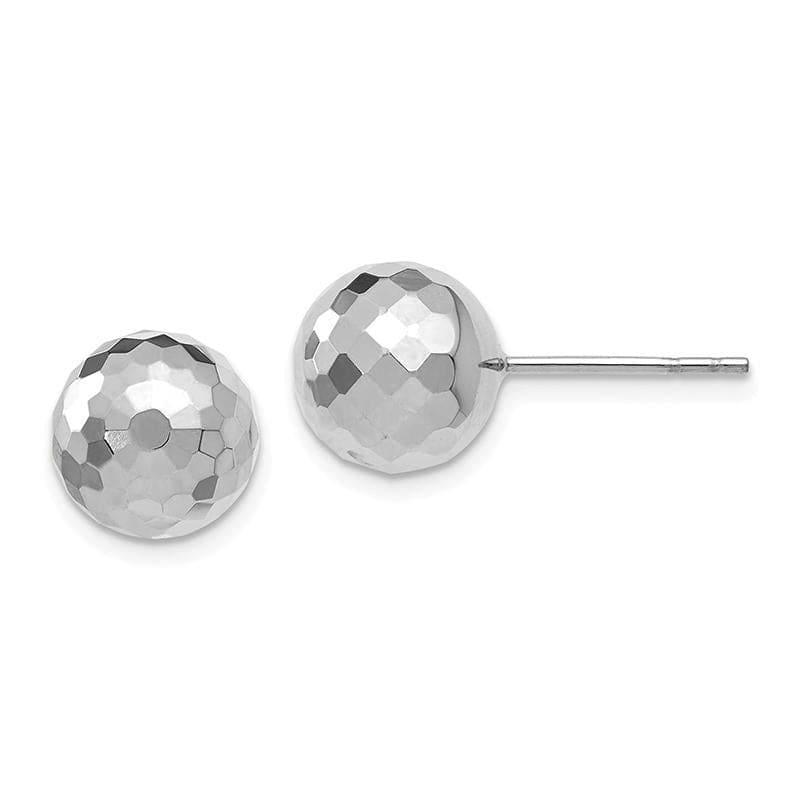 Leslie's 14k WG 9.4MM D-C Ball Earrings - Seattle Gold Grillz