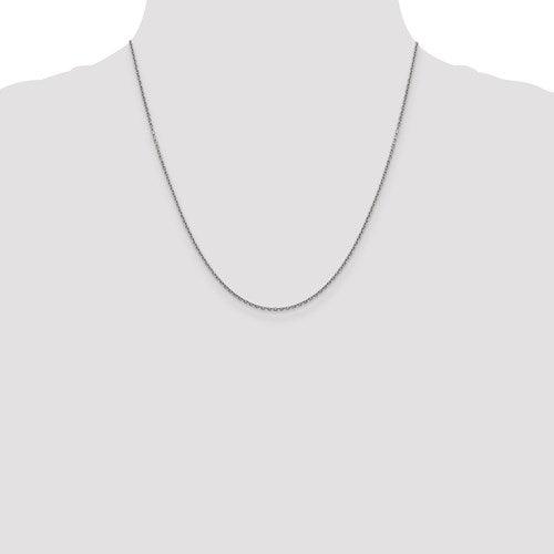 Leslie's 14K White Gold 1.5mm Diamond Cut Rolo Chain - Seattle Gold Grillz