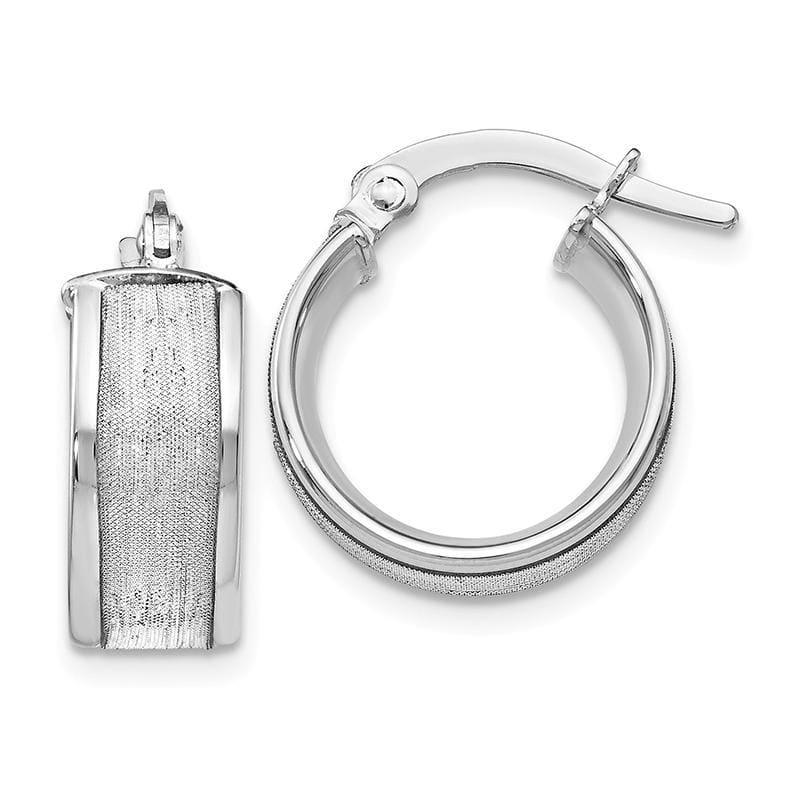 Leslie's 14k White Gold Glimmer Polished Hoop Earrings - Seattle Gold Grillz
