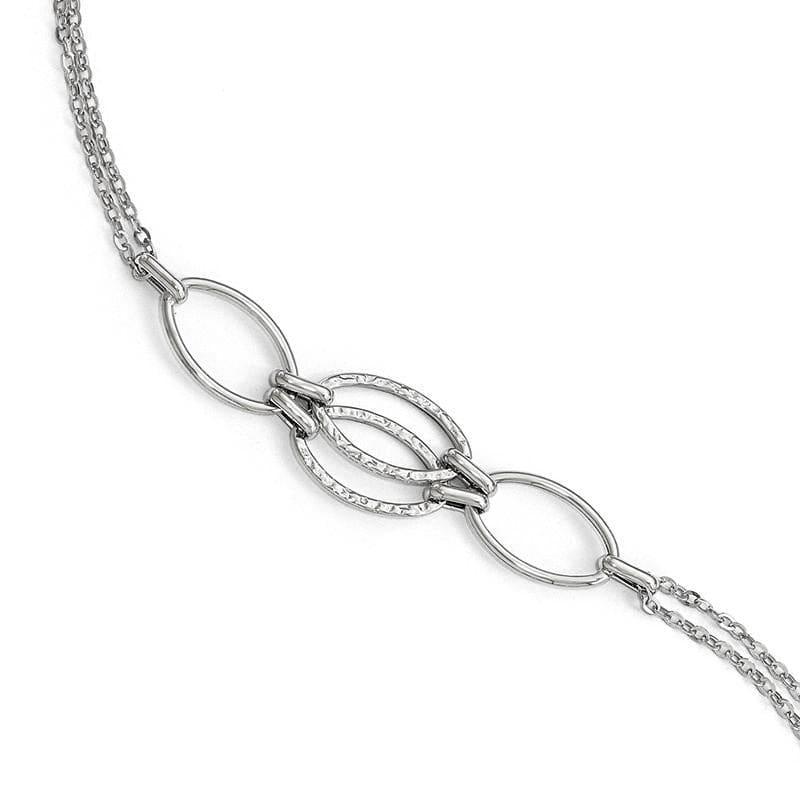 Leslie's 14k White Gold Polished Double Strand Link Bracelet - Seattle Gold Grillz