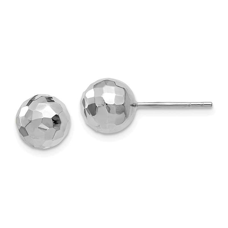 Leslie's 14k White Gold Polished Faceted Post Earrings - Seattle Gold Grillz