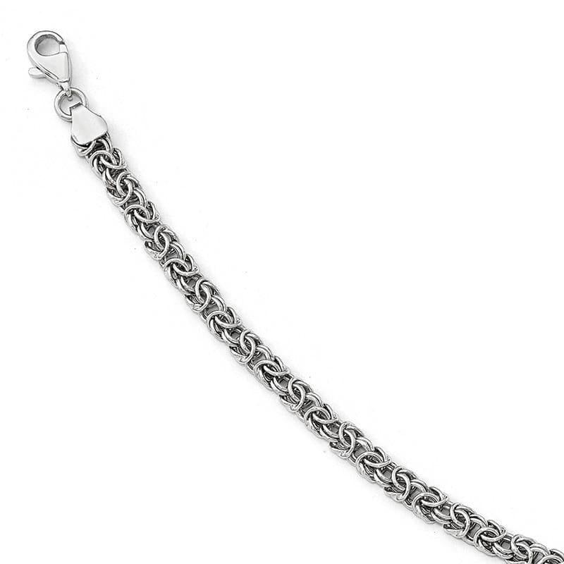 Leslie's 14k White Gold Polished Fancy Bracelet - Seattle Gold Grillz