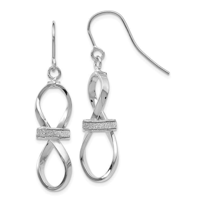 Leslie's 14k White Gold Polished Glitter Infused Dangle Earrings - Seattle Gold Grillz