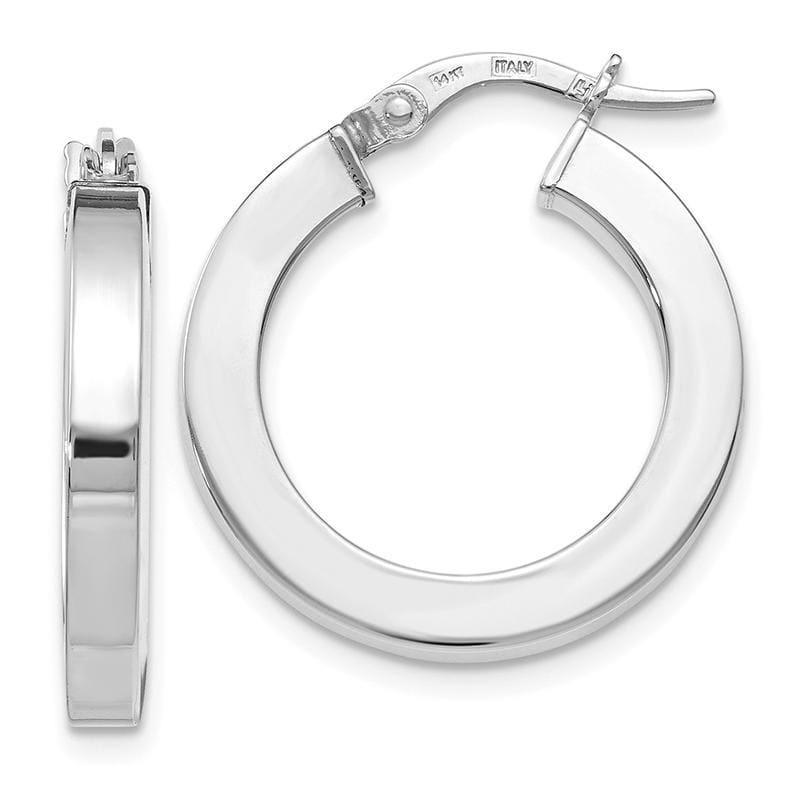 Leslie's 14k White Gold Polished Hoop Earrings - Seattle Gold Grillz
