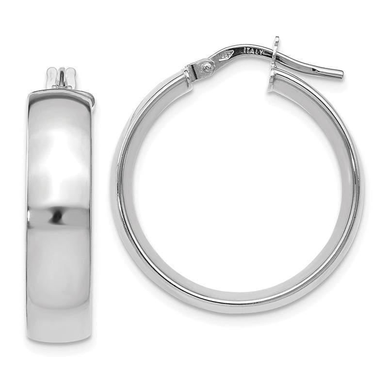 Leslie's 14k White Gold Polished Hoop Earrings - Seattle Gold Grillz