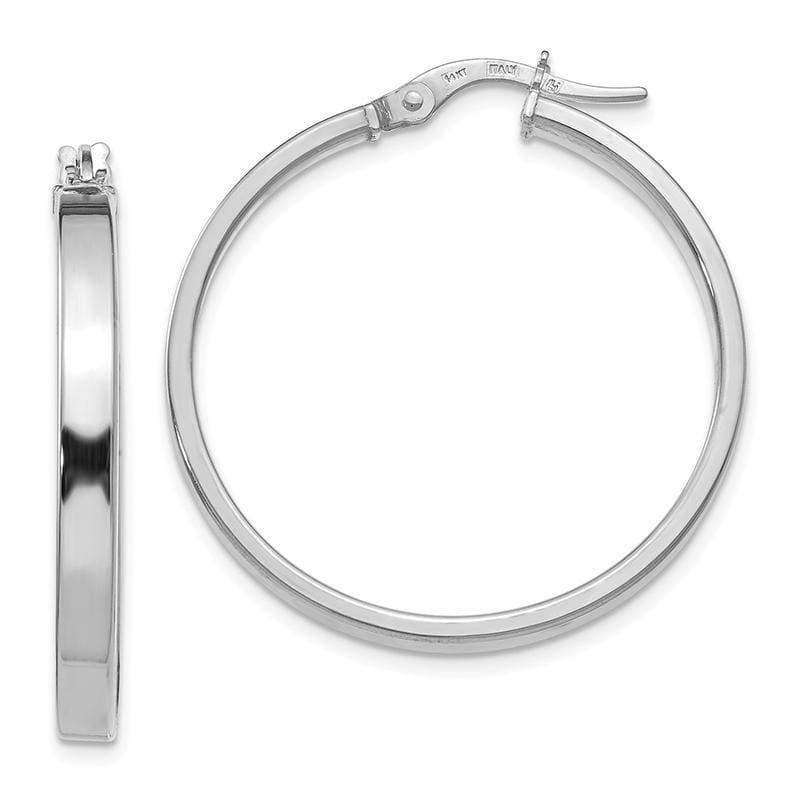 Leslie's 14k White Gold Polished Hoop Earrings - Seattle Gold Grillz