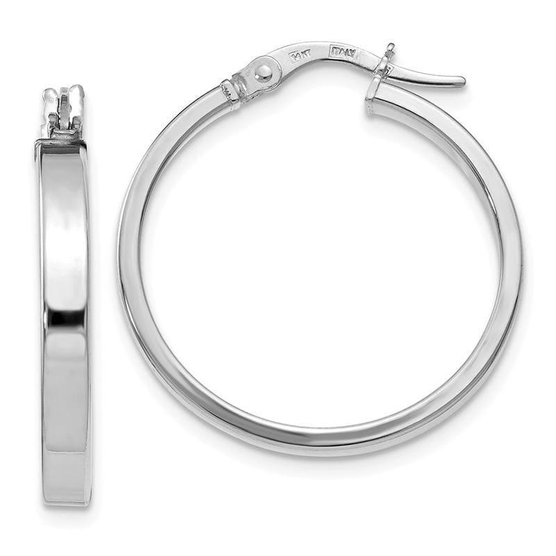 Leslie's 14k White Gold Polished Hoop Earrings - Seattle Gold Grillz