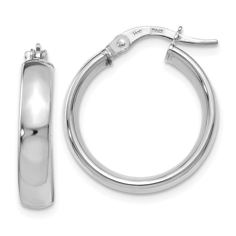 Leslie's 14k White Gold Polished Hoop Earrings - Seattle Gold Grillz