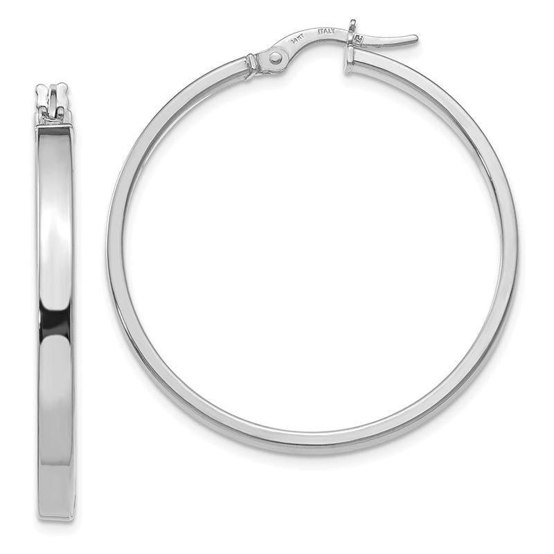 Leslie's 14k White Gold Polished Hoop Earrings - Seattle Gold Grillz