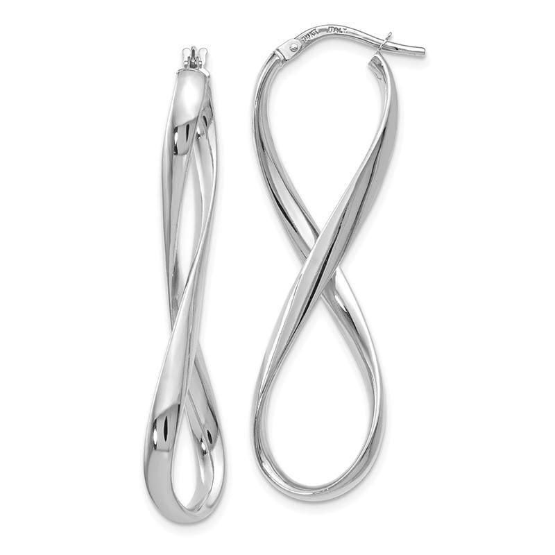 Leslie's 14k White Gold Polished Infinity Hoop Earrings - Seattle Gold Grillz