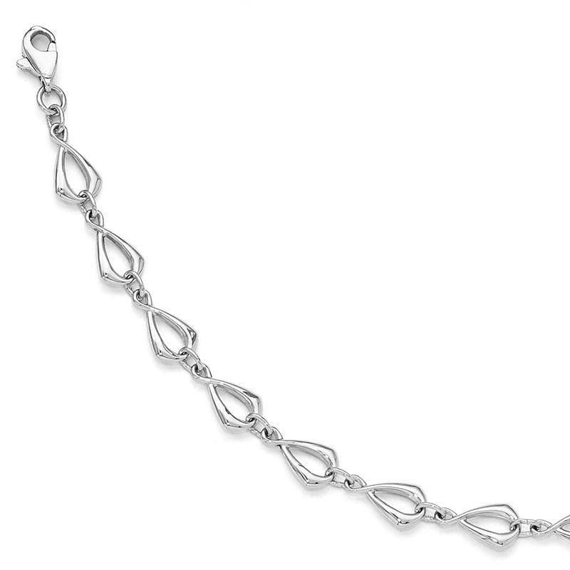 Leslie's 14k White Gold Polished Link Bracelet - Seattle Gold Grillz