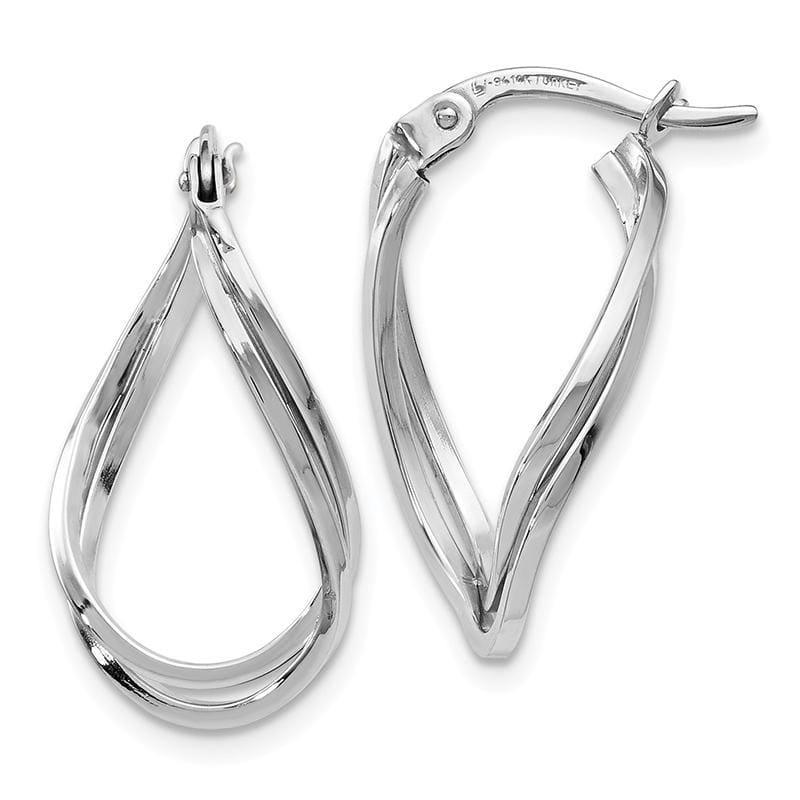 Leslie's 14k White Gold Polished Oval Hinged Hoop Earrings - Seattle Gold Grillz