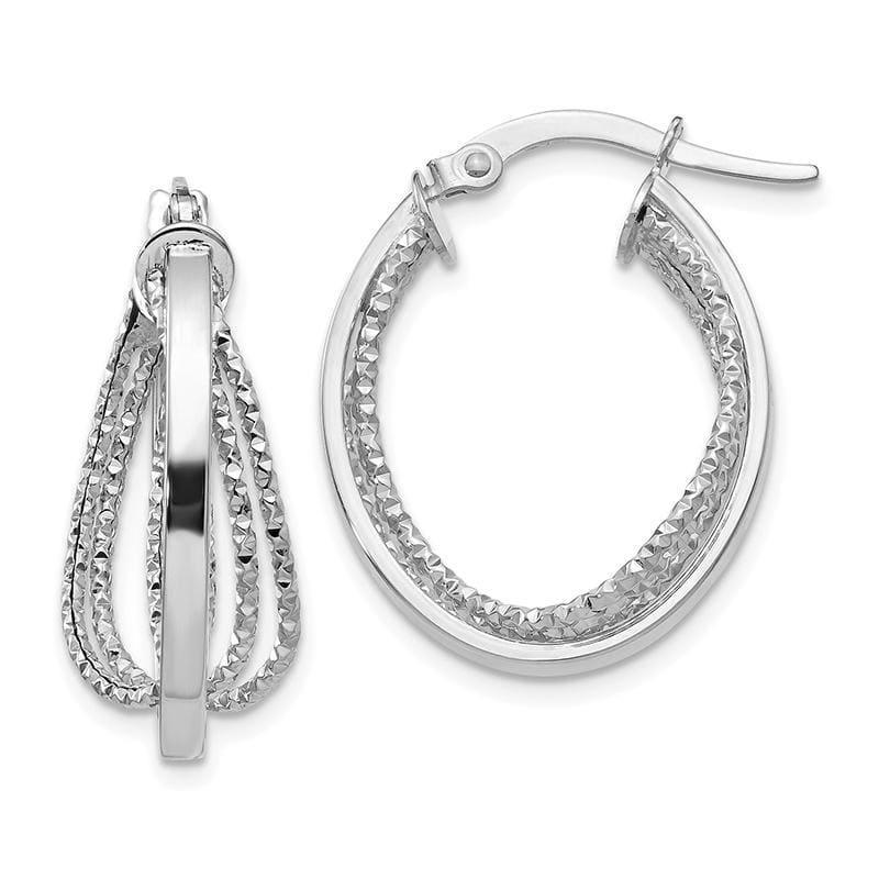 Leslie's 14k White Gold Polished Twist Hoop Earrings - Seattle Gold Grillz