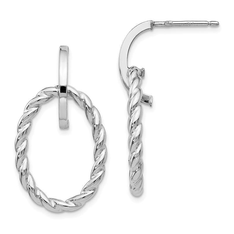 Leslie's 14k White Gold Polished Twisted Post Dangle Earrings - Seattle Gold Grillz
