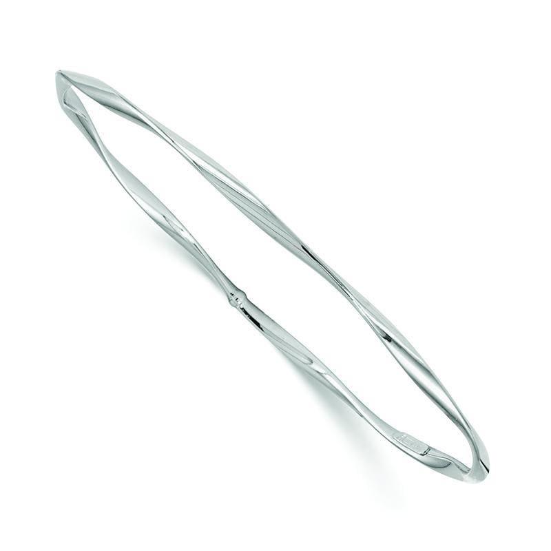 Leslie's 14k White Gold Polished Twisted Slip-on Bangle - Seattle Gold Grillz
