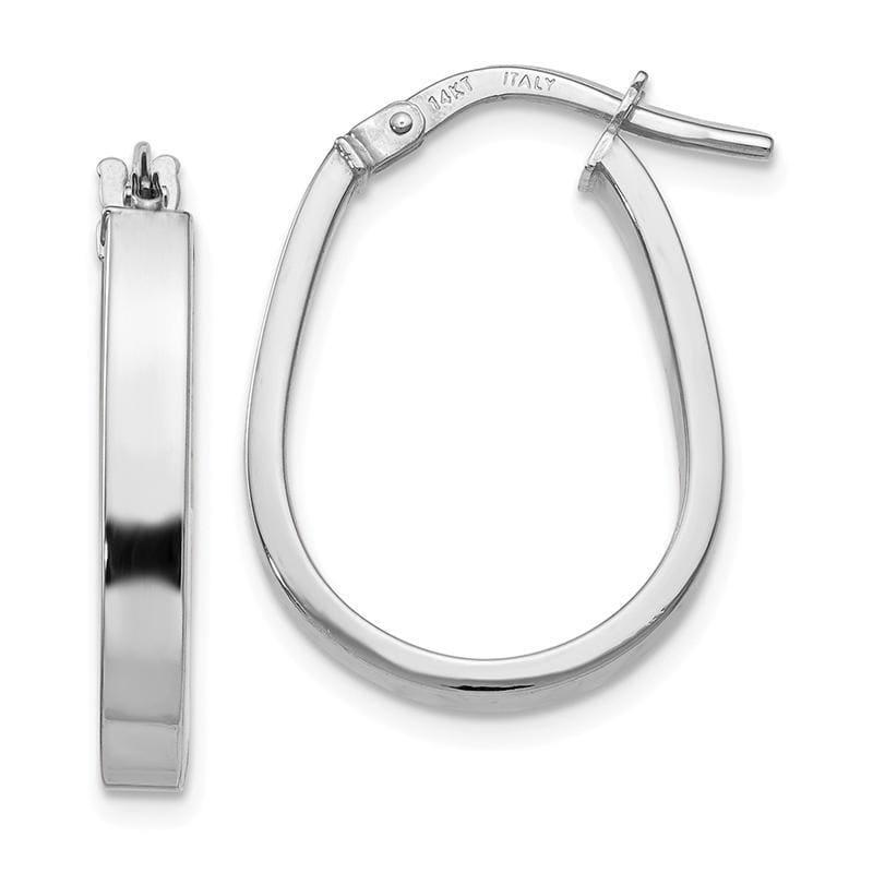 Leslie's 14k White Gold Polished U-Shape Hoop Earrings - Seattle Gold Grillz