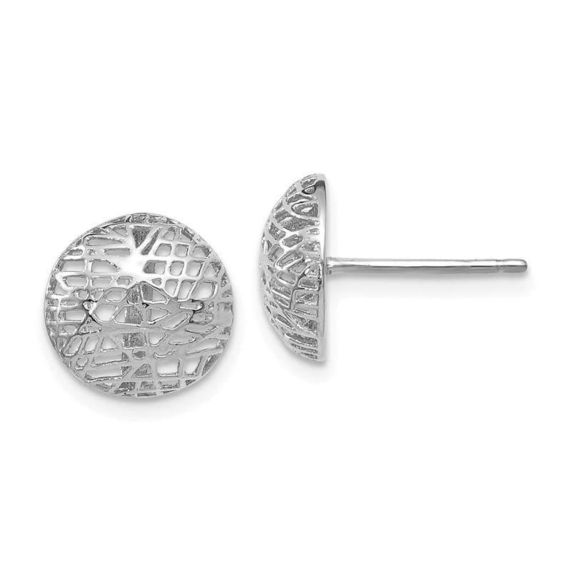 Leslie's 14k White Gold Textured Post Earrings - Seattle Gold Grillz