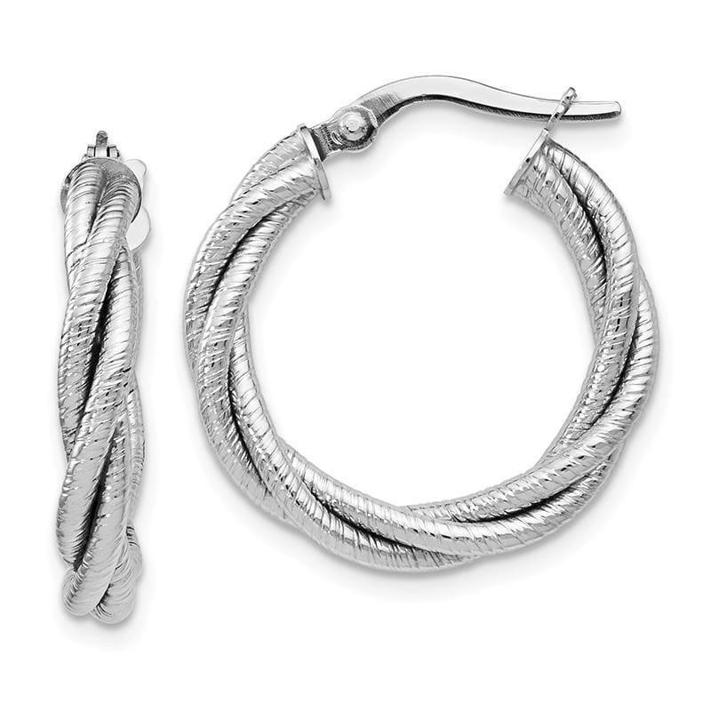 Leslie's 14k White Gold Twisted Triple Twist Hoop Earrings - Seattle Gold Grillz