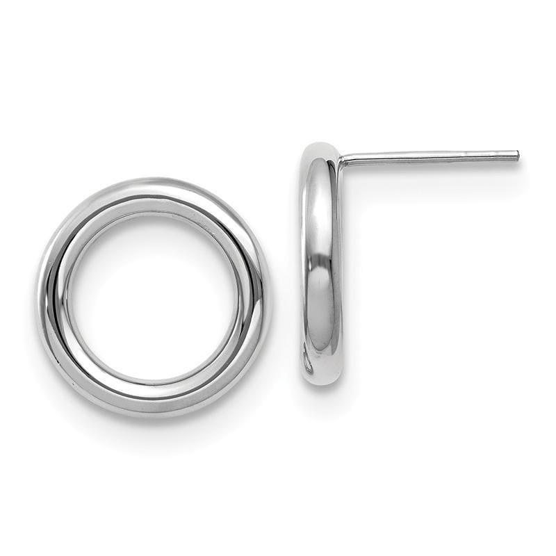 Leslie's 14K White Polished Circle Post Earrings - Seattle Gold Grillz