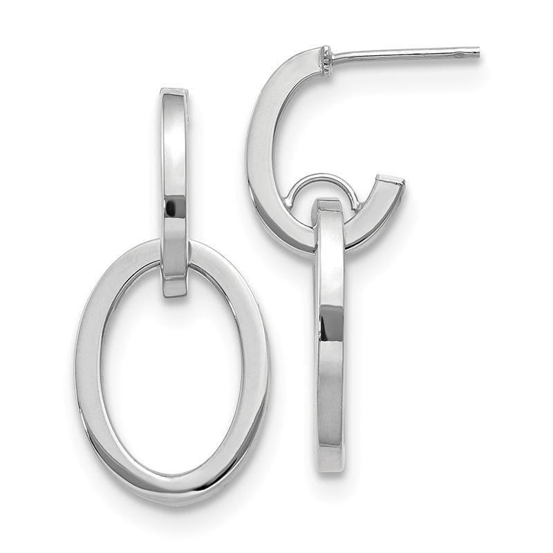 Leslie's 14K White Polished Fancy Dangle Earrings - Seattle Gold Grillz