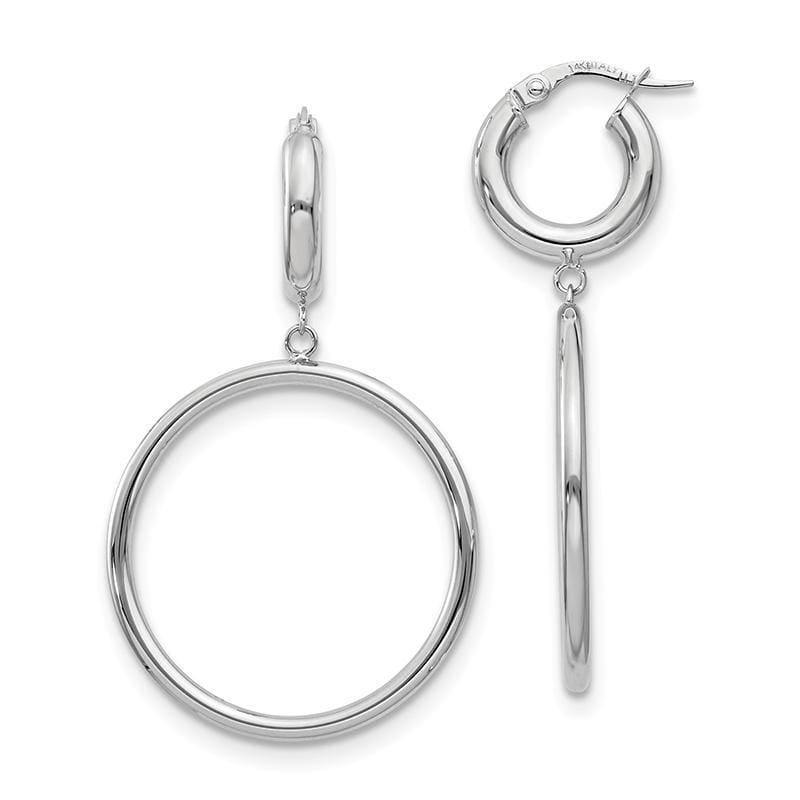 Leslie's 14K White Polished Fancy Dangle Earrings - Seattle Gold Grillz