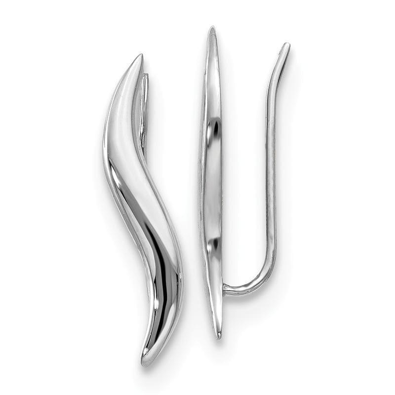 Leslie's 14K White Polished Fancy Ear Climber Earrings - Seattle Gold Grillz