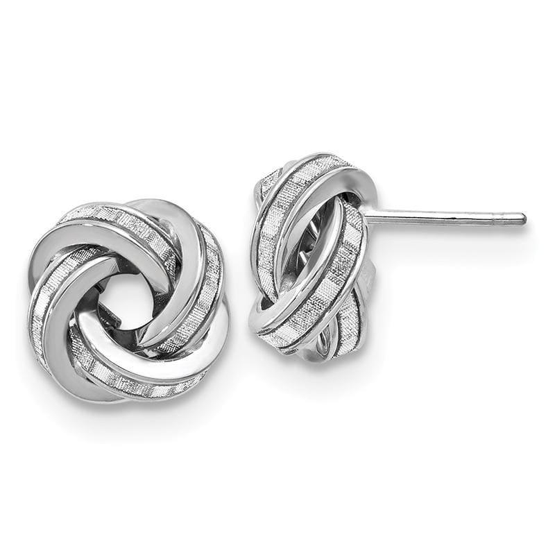 Leslie's 14K White Polished Glimmer Infused Knot Earrings - Seattle Gold Grillz