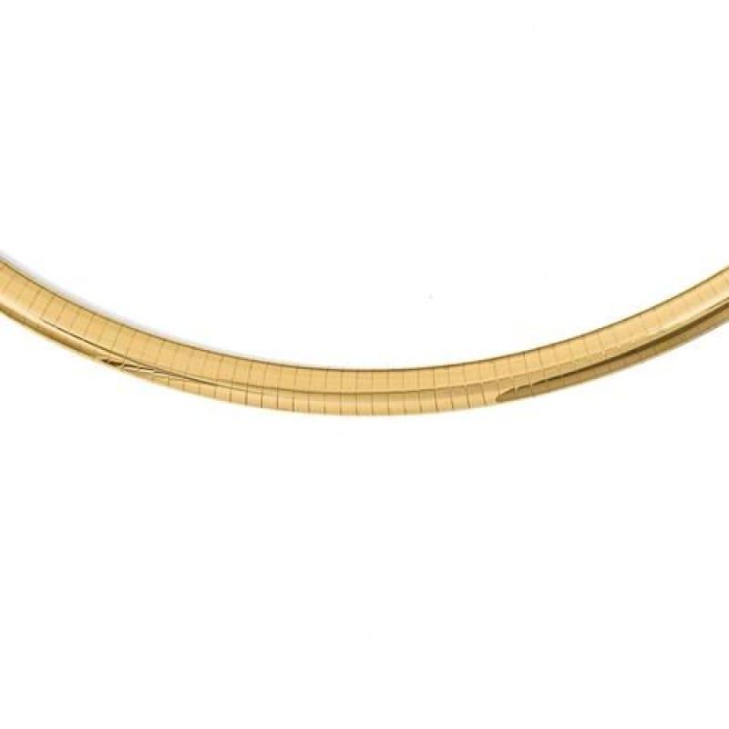 Leslies 14k 6mm 18" Lightweight Domed Omega Necklace - Seattle Gold Grillz