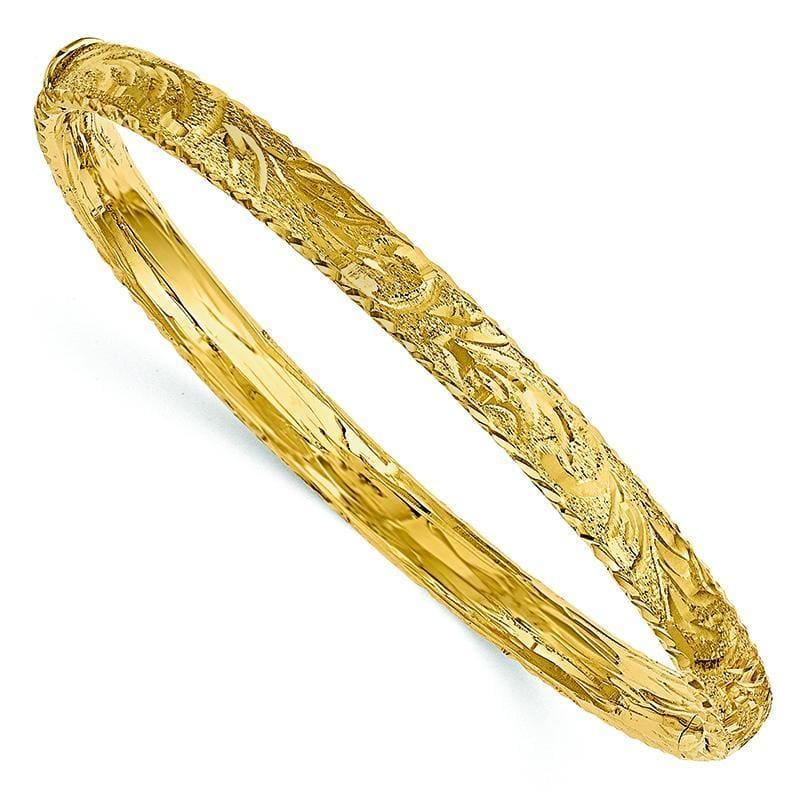 Leslies 14k Diamond-Cut Bangle - Seattle Gold Grillz