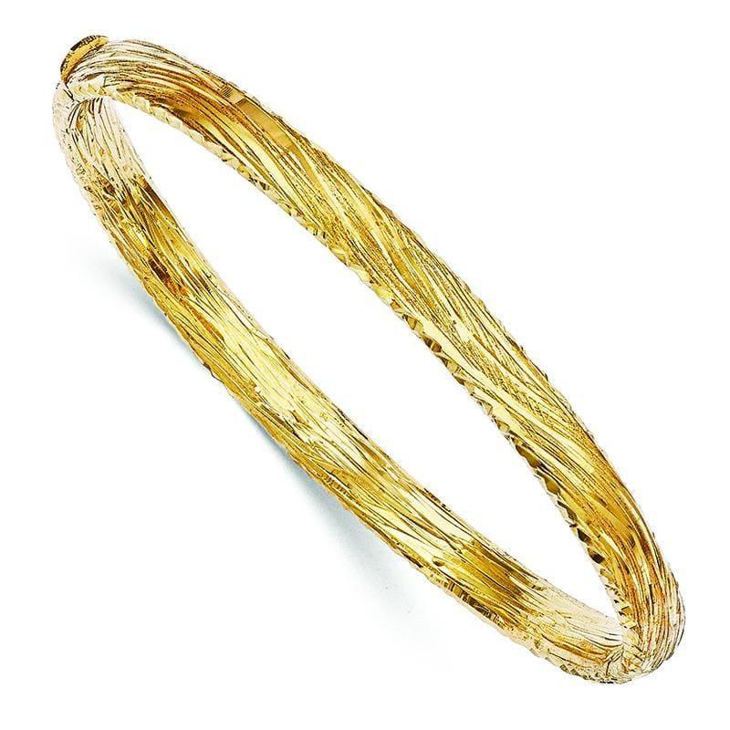 Leslies 14k Diamond-Cut Bangle - Seattle Gold Grillz