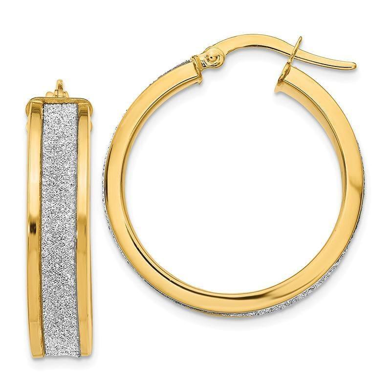 Leslies 14k Fancy Glimmer Infused Hoop Earrings - Seattle Gold Grillz