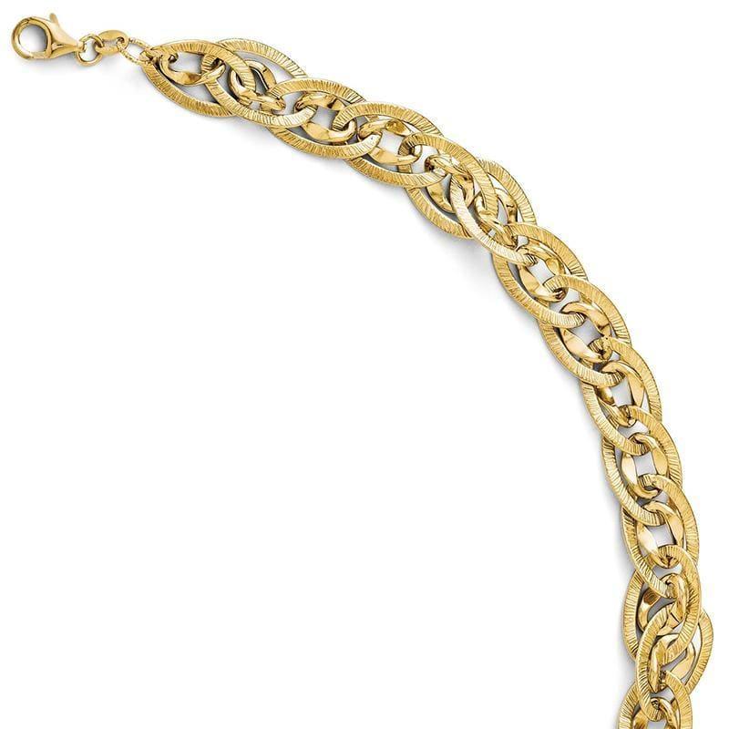 Leslies 14k Fancy Link Bracelet - Seattle Gold Grillz
