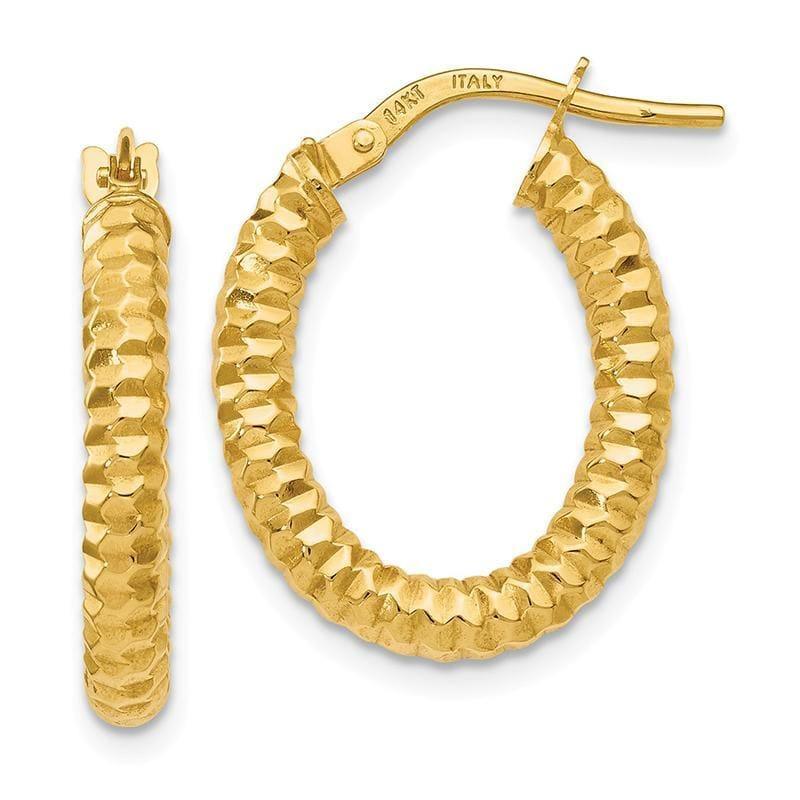 Leslies 14K Polished & Textured Hoop Earrings - Seattle Gold Grillz