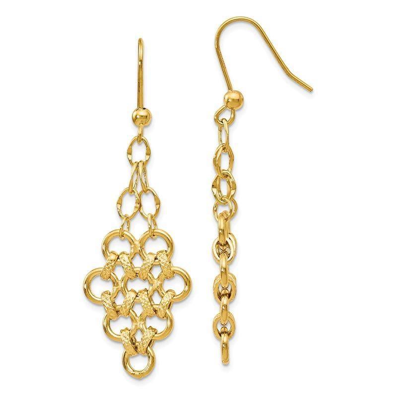 Leslies 14k Polished D-C Fancy Dangle Earrings - Seattle Gold Grillz