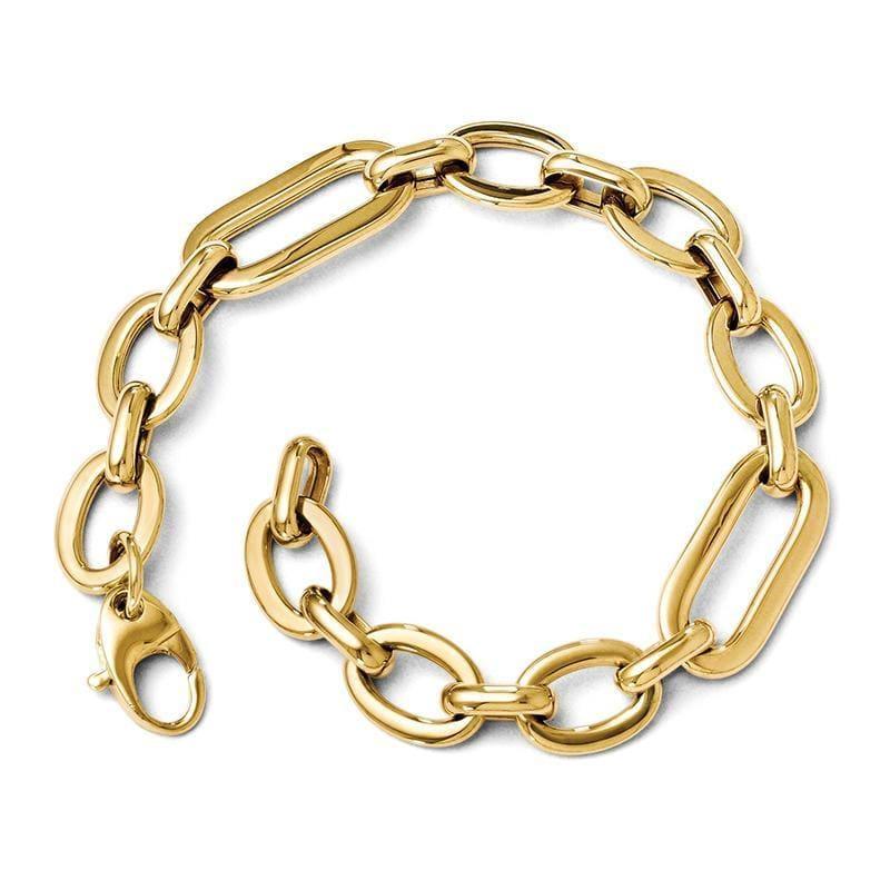 Leslies 14k Polished Fancy Link Bracelet - Seattle Gold Grillz