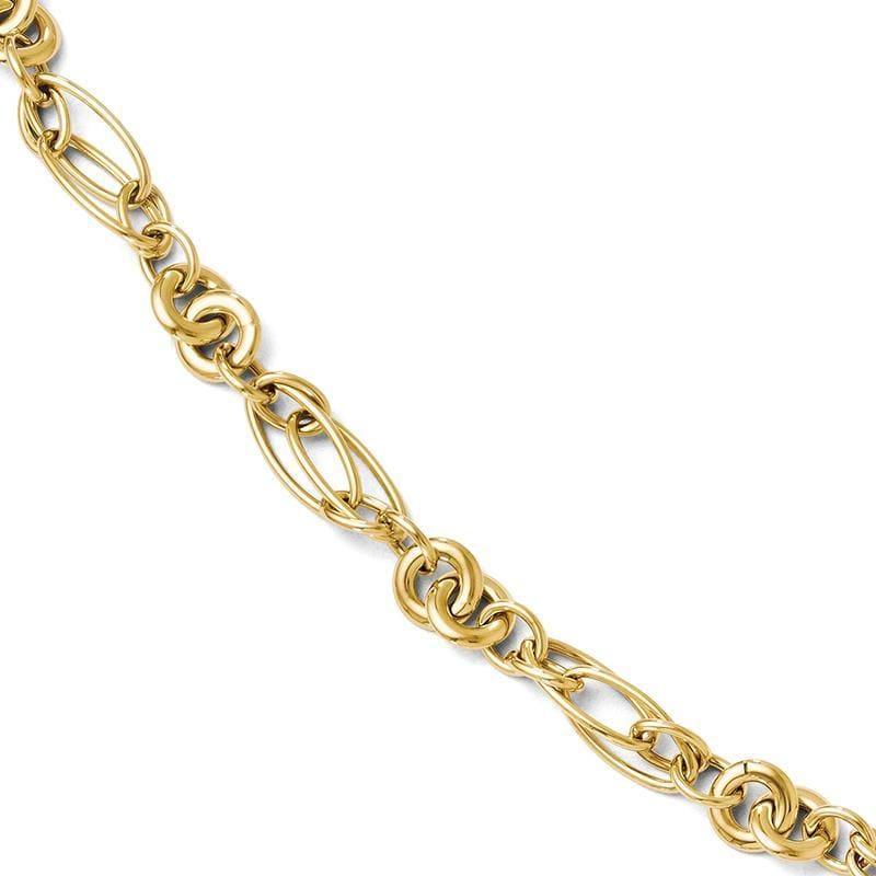 Leslies 14k Polished Fancy Link Bracelet - Seattle Gold Grillz