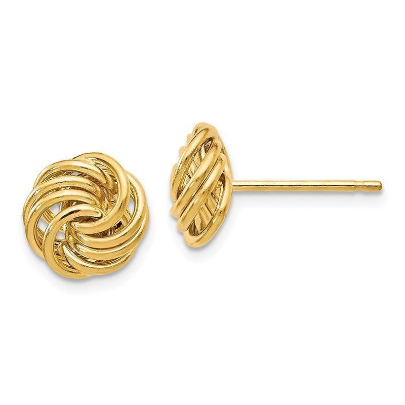 Leslies 14k Polished Love Knot Post Earrings - Seattle Gold Grillz