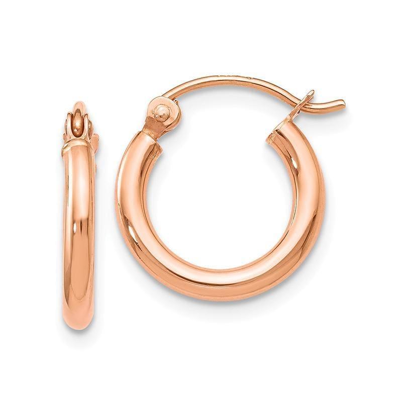 Leslies 14K Rose Gold 2mm Polished Hoop Earrings - Seattle Gold Grillz