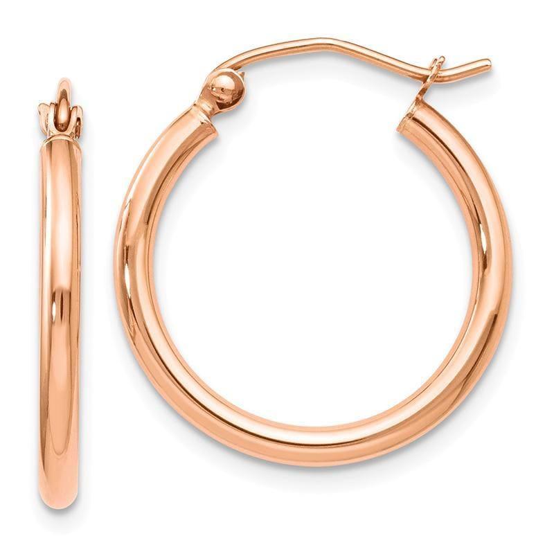 Leslies 14K Rose Gold 2mm Polished Hoop Earrings - Seattle Gold Grillz