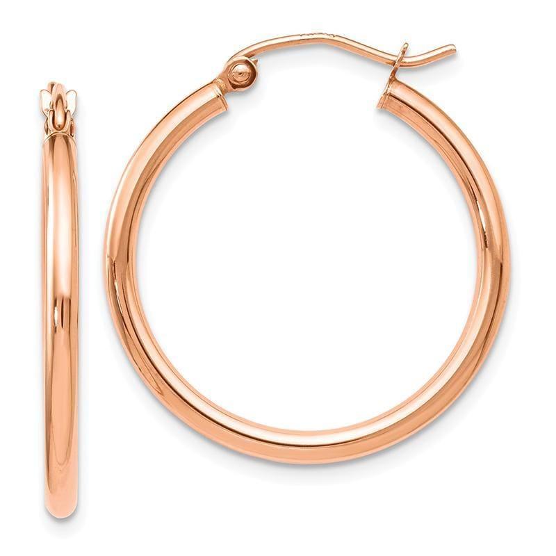 Leslies 14K Rose Gold 2mm Polished Hoop Earrings - Seattle Gold Grillz